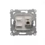 SIMON 54 WMDK-0630xx-011 Gniazdo komputerowe pojedyncze RJ45 kategoria 6, ekranowane z przesłoną przeciwkurzową (moduł); biały
