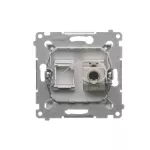 SIMON 54 WMDK-0630xx-043 Gniazdo komputerowe pojedyncze RJ45 kategoria 6, ekranowane z przesłoną przeciwkurzową (moduł); srebrny mat