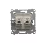 SIMON 54 WMDK-0640xx-044 Gniazdo komputerowe podwójne RJ45 kategoria 6 ekranowane z przesłoną przeciwkurzową (moduł); złoty mat