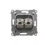 SIMON 54 WMDK-0640xx-048 Gniazdo komputerowe podwójne RJ45 kategoria 6 ekranowane z przesłoną przeciwkurzową (moduł); antracyt