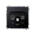 SIMON BASIC WMUA-03018z-G011 Gniazdo antenowe R-TV-SAT końcowe (moduł). 1x wejście: 5 MHz–2,4 GHz; grafit matowy Może być użyte jako gn.zakończ. do gn.przelot. R-TV-SAT