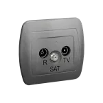 SIMON AKORD WMAA-43100x-D013 Gniazdo antenowe R-TV-SAT przelotowe; aluminiowy