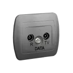 SIMON AKORD Gniazdo antenowe R-TV-DATA; aluminiowy