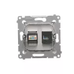 SIMON 54 WMDK-0600xx-011 Gniazdo komputerowe RJ45 kategoria 5e + telefoniczne RJ12 (moduł); biały