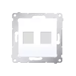 SIMON 54 WMDK-P2xxxx-011 Pokrywa gniazd teleinformatycznych na Keystone płaska podwójna (moduł); biały