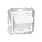 SIMON 82 W8-2579-30XXX-XXXX Pokrywa 2x gniazdo RJ45, skośna z żaluzjami (moduł). Wymagane adaptery 2x75001-39; biały