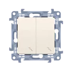 SIMON 10 WC-W6x2Lxx-01-41xx Łącznik schodowy podwójny z podświetleniem LED (moduł) 10AX, 250V~, zaciski śrubowe; krem