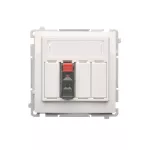 SIMON BASIC WMUG-01000x-1011 Gniazdo głośnikowe 1-krotne z polem opisowym (moduł). Przekrój przew. dla wejścia i wyjścia 2,5 mm2. Mocowanie na łapki i wkręty; biały