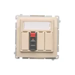SIMON BASIC WMUG-01000x-9011 Gniazdo głośnikowe 1-krotne z polem opisowym (moduł). Przekrój przew. dla wejścia i wyjścia 2,5 mm2. Mocowanie na łapki i wkręty; beż