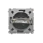 SIMON BASIC WMUG-01000x-G011 Gniazdo głośnikowe 1-krotne z polem opisowym (moduł). Przekrój przew. dla wejścia i wyjścia 2,5 mm2. Mocowanie na łapki i wkręty; grafit matowy