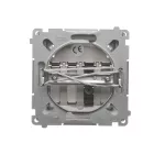 SIMON BASIC WMUG-01000x-H011 Gniazdo głośnikowe 1-krotne z polem opisowym (moduł). Przekrój przew. dla wejścia i wyjścia 2,5 mm2. Mocowanie na łapki i wkręty; satynowy