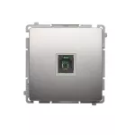 SIMON BASIC WMUT-0110xx-4013 Gniazdo telefoniczne RJ11 uniwersalne pojedyncze (moduł). Montaż na łapki lub wkręty; srebrny mat