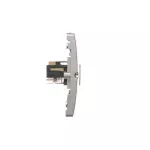 SIMON BASIC WMUT-0310x2-4011 Gniazdo telefoniczne RJ11 (moduł). Montaż gniazda na wkręty do puszki; srebrny mat
