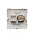 SIMON BASIC WMUT-0310x2-4011 Gniazdo telefoniczne RJ11 (moduł). Montaż gniazda na wkręty do puszki; srebrny mat