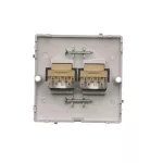SIMON BASIC WMUT-0320x2-J011 Gniazdo telefoniczne RJ11 podwójne (moduł). Montaż gniazda na wkręty do puszki; stal inox
