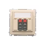 SIMON BASIC WMUG-02000x-9011 Gniazdo głośnikowe 2-krotne z polem opisowym (moduł). Przekrój przew.dla wejścia i wyjścia 2,5 mm2. Mocowanie na łapki i wkręty; beż
