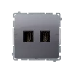 SIMON BASIC WMUH-0xxxx2-J011 Gniazdo HDMI podwójne (moduł); stal inox