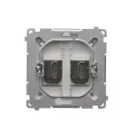 SIMON BASIC WMUH-0xxxx2-4011 Gniazdo HDMI podwójne (moduł); srebrny mat
