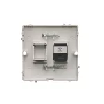 SIMON BASIC WMUT-0010x2-4011 Gniazdo telefoniczne RJ12 (moduł). Montaż gniazda na wkręty do puszki; srebrny mat