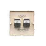 SIMON BASIC WMUT-0020x2-9011 Gniazdo telefoniczne RJ12 podwójne (moduł). Montaż gniazda na wkręty do puszki; beż
