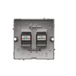 SIMON BASIC WMUT-0020x2-J011 Gniazdo telefoniczne RJ12 podwójne (moduł). Montaż gniazda na wkręty do puszki; stal inox