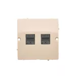 SIMON BASIC WMUK-0520F2-9011 Gniazdo komputerowe RJ45 podwójne kategoria 5e (moduł). Montaż gniazda na wkręty do puszki; beż