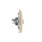 SIMON BASIC WMUK-0610xx-9011 Gniazdo komputerowe RJ45, kategoria 6, pojedyncze z przesłoną przeciwkurzową (moduł). Montaż na łapki lub wkręty; beż