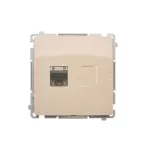 SIMON BASIC WMUK-0630xx-9011 Gniazdo komputerowe RJ45, kategoria 6, pojedyncze ekranowane z przesłoną przeciwkurzową (moduł). Montaż na łapki lub wkręty; beż