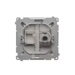 SIMON BASIC WMUK-0630xx-H011 Gniazdo komputerowe RJ45, kategoria 6, pojedyncze ekranowane z przesłoną przeciwkurzową (moduł). Montaż na łapki lub wkręty; satynowy