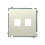 SIMON BASIC WMUK-P10000-9013 Pokrywa gniazd teleinformatycznych na Keystone płaska podwójna. Montaż na łapki lub wkręty; beż