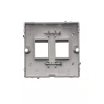 SIMON BASIC WMUK-P1x2xx-J013 Pokrywa gniazd teleinformatycznych na Keystone płaska podwójna. Montaż gniazda na wkręty do puszki; stal inox