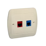 SIMON AKORD WMAM-45002x-9013 Gniazdo telefoniczne RJ12 + komputerowe RJ45, kategoria 5 dla RJ45. Montaż do puszki na wkręty; beż