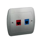 SIMON AKORD WMAM-45002x-D013 Gniazdo telefoniczne RJ12 + komputerowe RJ45, kategoria 5 dla RJ45. Montaż do puszki na wkręty; aluminiowy