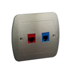 SIMON AKORD WMAM-45002x-H013 Gniazdo telefoniczne RJ12 + komputerowe RJ45, kategoria 5 dla RJ45. Montaż do puszki na wkręty; satynowy