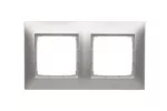 SIMON 54 PREMIUM WMDZ-0120xK-043 Ramka 2-krotna PREMIUM do puszek karton-gips IP20 / IP44; srebrny mat