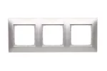 SIMON 54 PREMIUM WMDZ-0130xK-043 Ramka 3-krotna PREMIUM do puszek karton-gips IP20 / IP44; srebrny mat