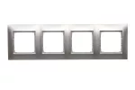 SIMON 54 PREMIUM WMDZ-0140xK-043 Ramka 4-krotna PREMIUM do puszek karton-gips IP20 / IP44; srebrny mat