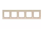 SIMON 54 PREMIUM WMDZ-0150xK-041 Ramka 5-krotna PREMIUM do puszek karton-gips IP20 / IP44; kremowy
