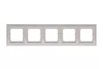 SIMON 54 PREMIUM WMDZ-0150xK-043 Ramka 5-krotna PREMIUM do puszek karton-gips IP20 / IP44; srebrny mat
