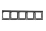 SIMON 54 PREMIUM WMDZ-0150xK-048 Ramka 5-krotna PREMIUM do puszek karton-gips IP20 / IP44; antracyt