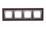 SIMON 54 NATURE WMDZ-0140xS-089 Ramka 4-krotna Nature-Szkło, KUSZĄCA ŚLIWKA, IP20/IP44 (IP44-należy zastosować zestaw uszczelek DUN4)