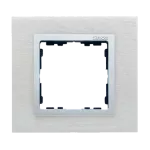 SIMON 82 NATURE W8-2917-34xxx-xxxx Ramka 1-krotna Nature-metal, Inox mat / pierścień aluminium mat