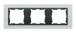 SIMON 82 NATURE W8-2837-31xxx-xxxx Ramka 3-krotna Nature-metal, Inox mat / pierścień grafit