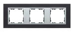 SIMON 82 NATURE W8-2937-38xxx-xxxx Ramka 3-krotna Nature-metal, Inox czarny / pierścień aluminium