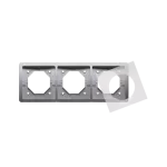 SIMON BASIC STANDARD WMYZ-04321x-J013 Ramka 3-krotna do wersji bryzgoszczelnej IP44 z kompletem uszczelek; stal inox