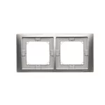 SIMON BASIC NEOS WMYZ-04221N-4013 Ramka 2-krotna NEOS do wersji bryzgoszczelnej IP44 z kompletem uszczelek; srebrny mat
