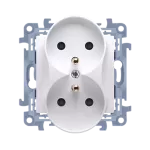 SIMON 10 WC-GZ2Mxxx-01-11xx Gniazdo wtyczkowe z uziemieniem podwójne (moduł) 16A, 250V~, zaciski śrubowe; biały