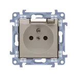 SIMON 10 WC-GZ1BCxxx-01-41A Gniazdo wtyczkowe z uziemieniem do wersji IP44 z uszczelką – klapka transparentna (moduł) 16A, 250V~, szybkozłącza; kremowy