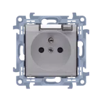 SIMON 10 WC-GZ1BCUxx-01-11A Gniazdo wtyczkowe IP44 bez uszczelki, klapka transparentna (moduł) 16A, 250V~, szybkozłącza; biały Wymagana uszczelka ramki