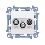 SIMON 10 WC-ASK2xxx-01-11xx Gniazdo antenowe satelitarne podwójne SAT -SAT -RTV (moduł), 1x wejście: 5 MHz-2,4 GHz; biały